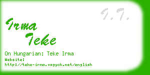 irma teke business card